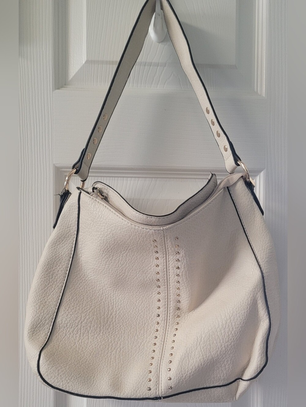 Women's MONTANA WEST Cream Hobo Bag with Stud Detail